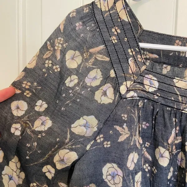 NWOT | Lauren Conrad women’s long sleeve square neck floral blouse —‎ small - Image 2