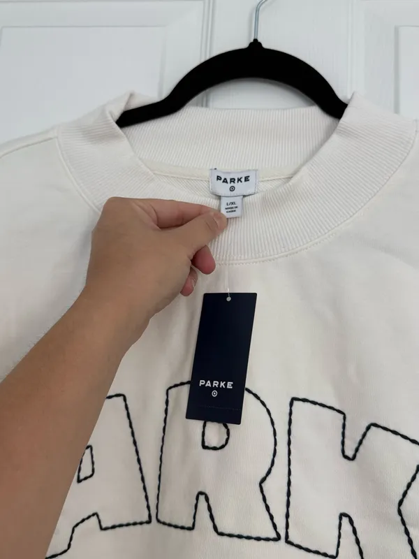 Parke x Target Mockneck Sweatshirt Women’s Size L/XL Cream Oversized - Image 4