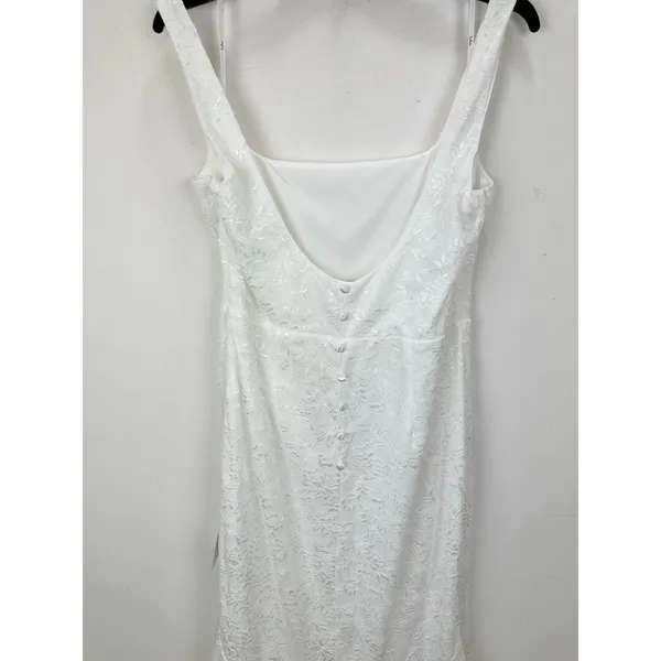 Lulus Eternal Happiness White Lace Square Neck Mermaid Maxi Dress Wedding L NWT - Image 9