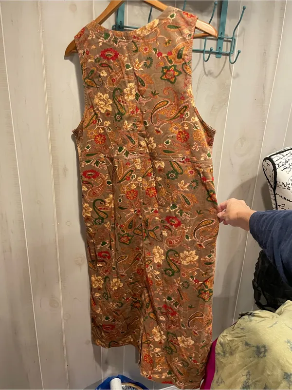 Cute nutmeg corduroy paisley granola girl cottagecore indie mod jumper dress 90s - Image 2