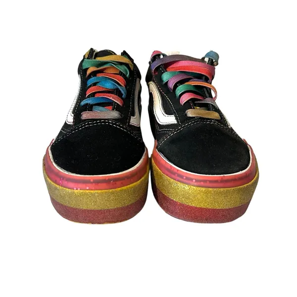 Vans Old Skool Stacked Glitter Rainbow Platform Men's Size 4 Women's Size 5.5 - Image 3