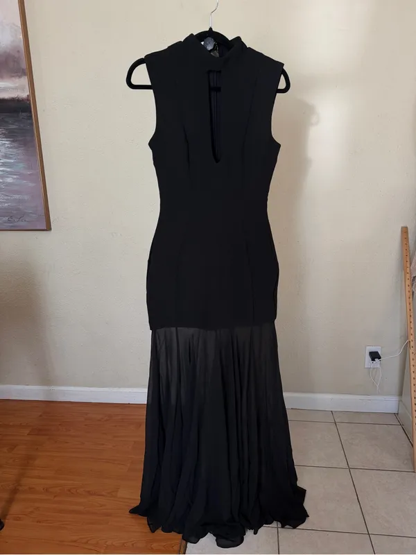 House of CB Raphaella Black Keyhole Sheer Maxi Dress Size M NWOT - Image 8