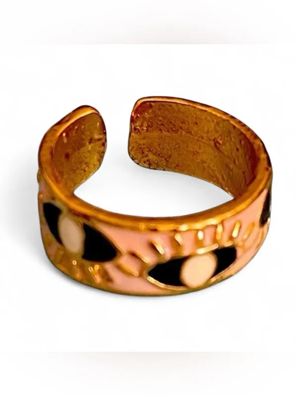 NWOT Pink Evil Eye Adjustable Ring - Image 3