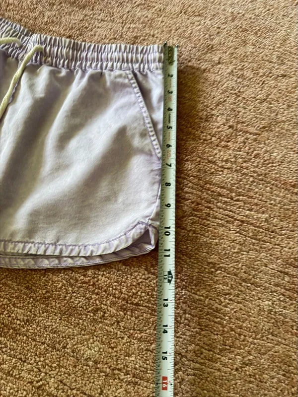 No Boundaries Lilac Acid Wash Drawstring Shorts Size M Cotton Blend - Image 5