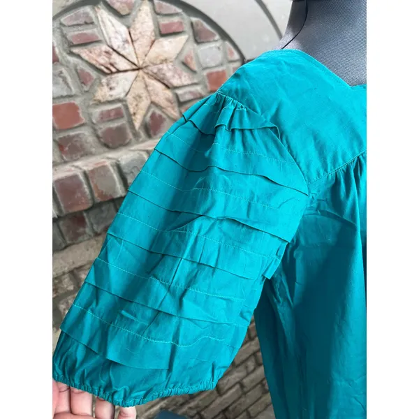 Go Softly tent dress boho green Size M - Image 3