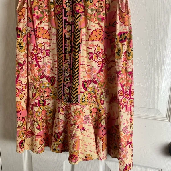 Free People "Summer in Tulum Floral Printed Linen Tunic Top - Size M⁠ - Image 4