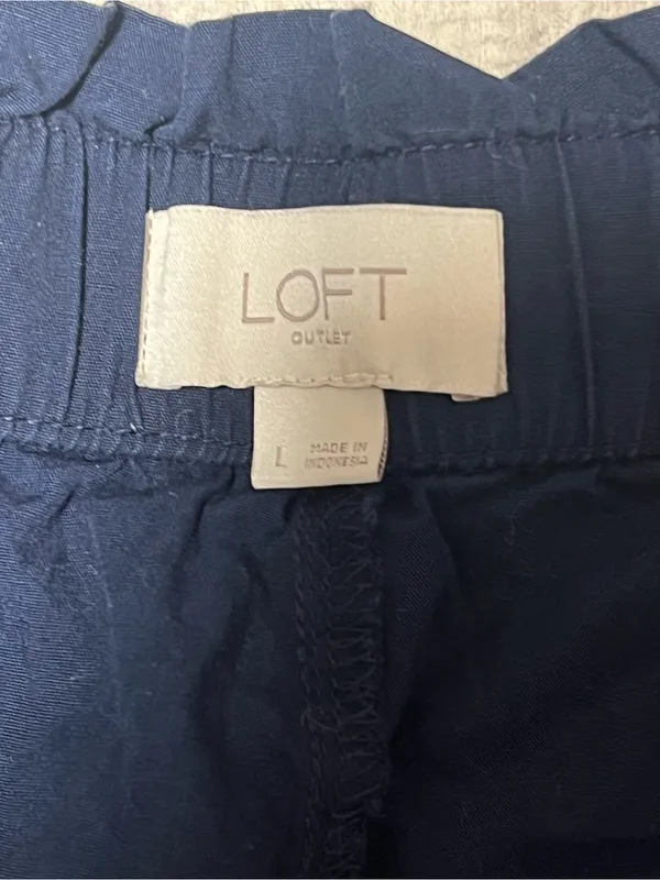 LOFT Navy Drawstring Elastic-Waist  Shorts - Image 2