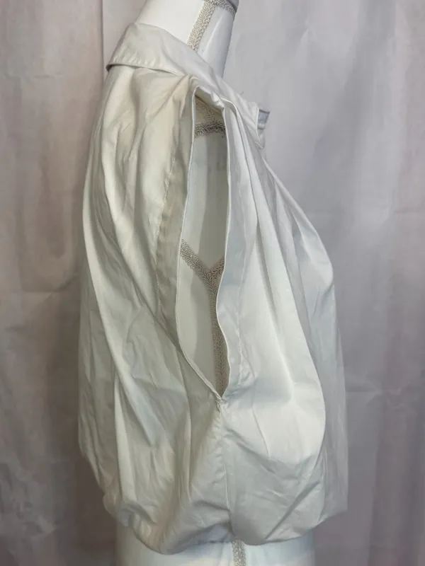 Zara White Sleeveless Button-Down Shirt with Elastic Hem - Image 3