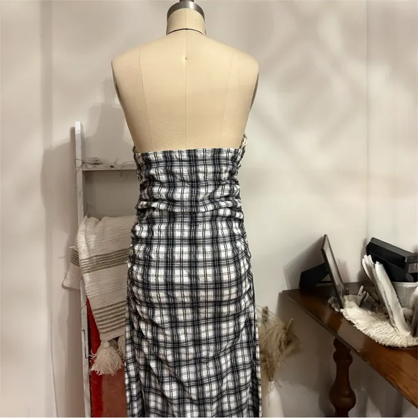 Free People Brandie Plaid Strapless Midi Dress Size Small - Image 9