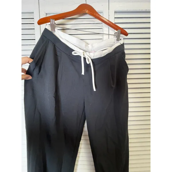 Victoria's Secret Pink On-the-Go Low-Rise Trouser Pants Black Wide Leg M NWT - Image 7