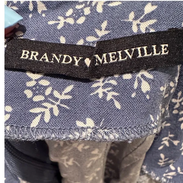 Brandy Melville Cara Ruffle Mini Skirt Blue‎ Floral Ruffle Coquette Girly - Image 4