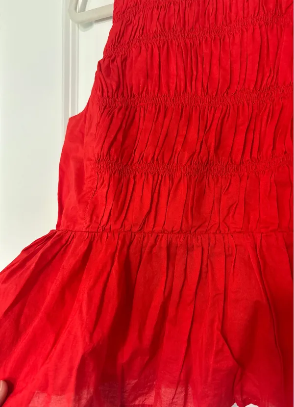J.Crew Red Cotton Scrunch Blouse - Image 7