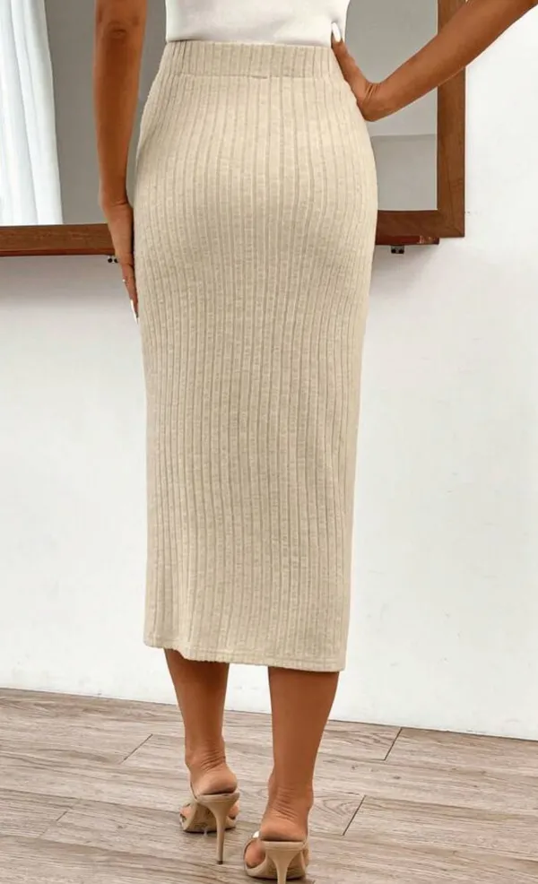 SheIn Clasi High Waist Split Thigh Skirt - Image 3