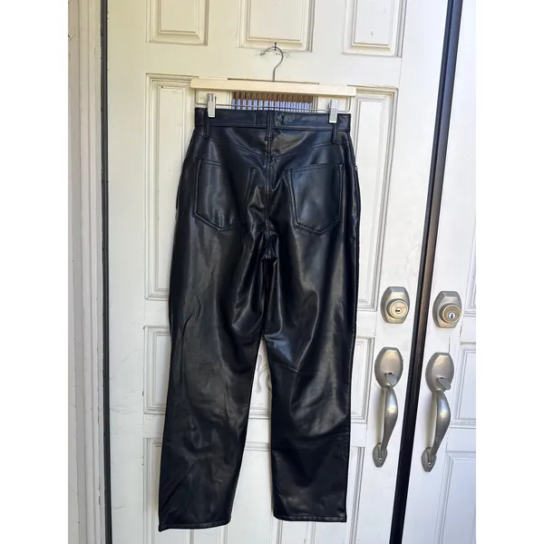 Abercrombie & Fitch Curve Love 90s Straight Ultra High Rise Faux Leather Jeans 4 - Image 3