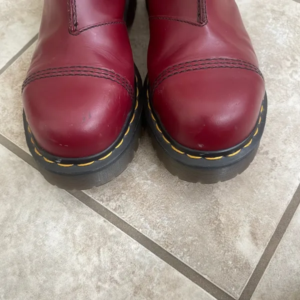 Dr Martens 2A43 Max Platform Chelsea Boots Cherry Red Leather MADE ENGLAND US 6 - Image 3