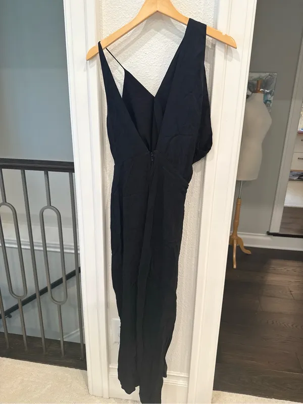 Significant Other Black Asymmetric Twist Front Maxi Dress Size 4 - Image 4