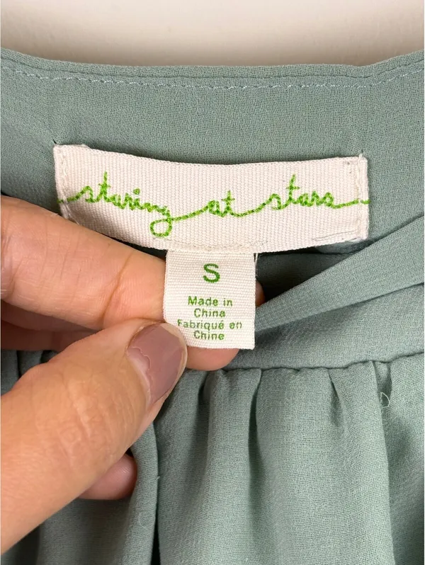 Staring at Stars UO Sage Green Layered High Low Chiffon Skirt Small Boho - Image 4