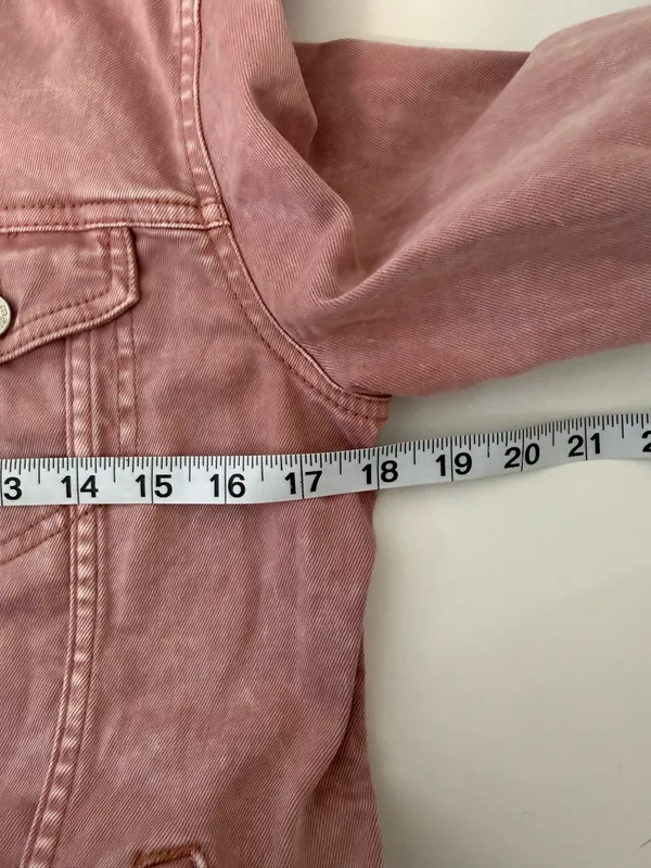 Maurices Blush Pink Denim Jacket Collared Button Front - Image 7