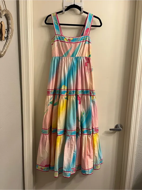 Hunter Bell Rita Cotton Tiered Dress Size XS - Image 4