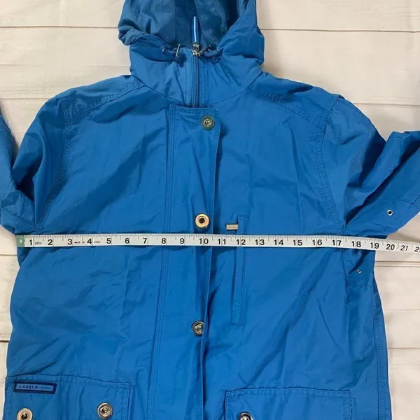 Lauren Woman’s Blue Pocket Rain Jacket Sz P/S - Image 8