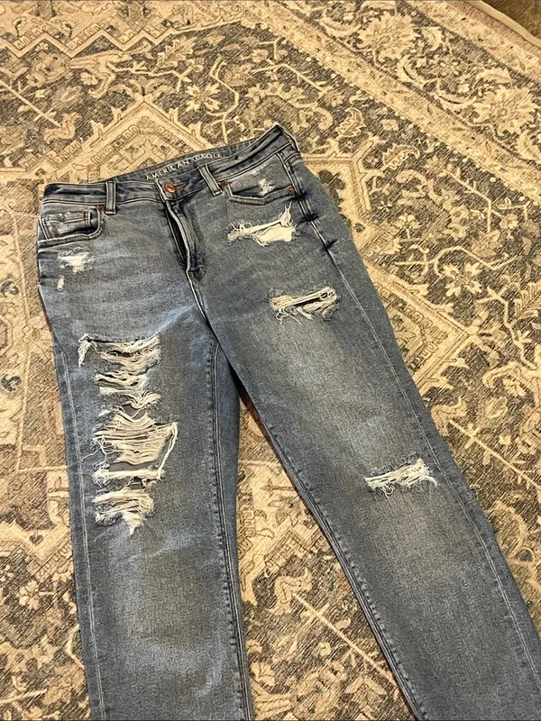 American Eagle Outfitters Distressed Light Blue Skinny Jeans - Image 2
