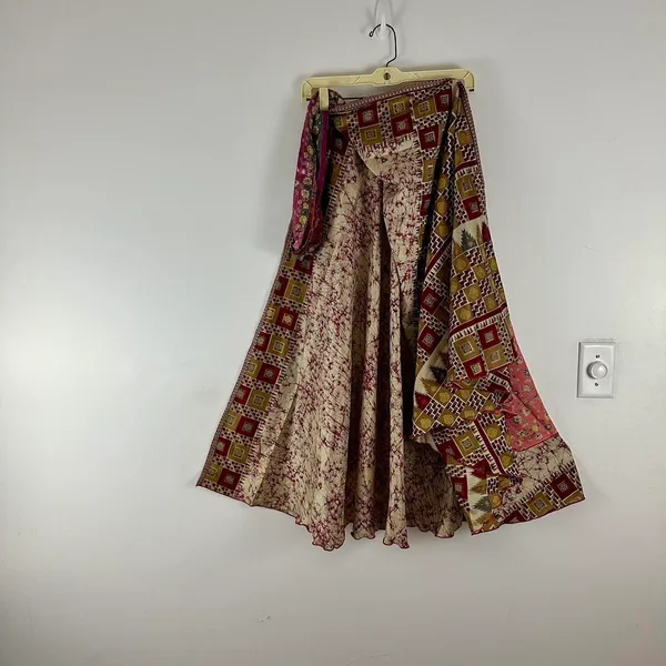 Reversible Maxi Wrap Skirt BINW700 Pink - Image 2
