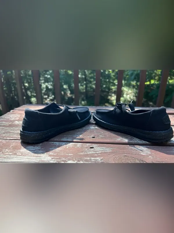 Hey Dude Wendy Canvas Mono Women’s Black Minimalist Loafers/Shoes|Size:W5 EU:36 - Image 12
