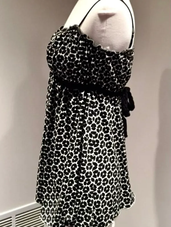 Max Studio Y2K Black & White Empire Waist CamisoleTop - Image 3