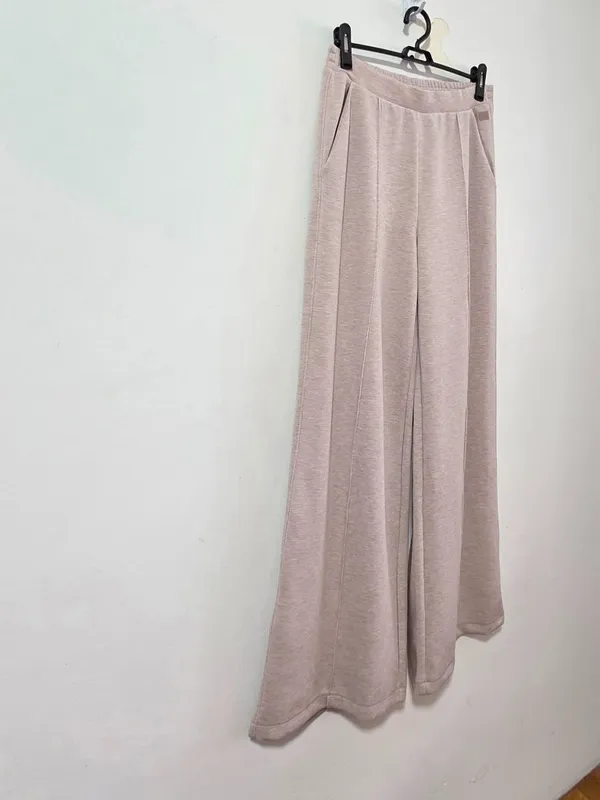 Victoria's Secret VSX Featherweight Knit Wide-Leg Pant -Taupe - Size M -27197374 - Image 3