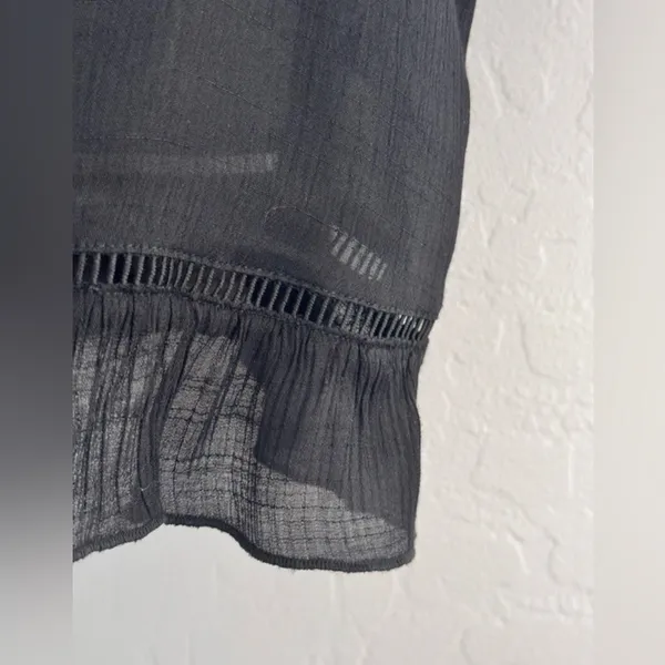 H&M Divided Black Ruffle Hem Tank Top Size‎ 4 - Image 4