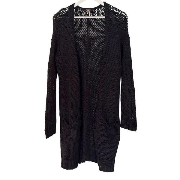 Free People Simply Sienna open knit longline cardigan navy M - Image 12