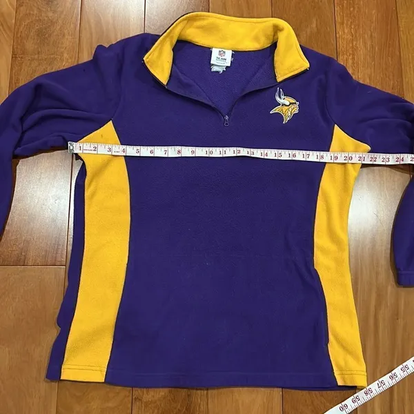 NFL Minnesota Vikings NFL Team Apparel Womens Pullover Sweatshirt‎ 1/4 Zip M - Image 5