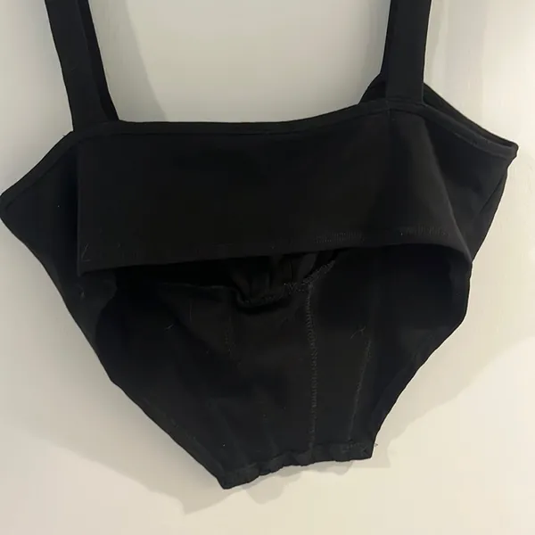 shein black front tie corset top size medium - Image 3
