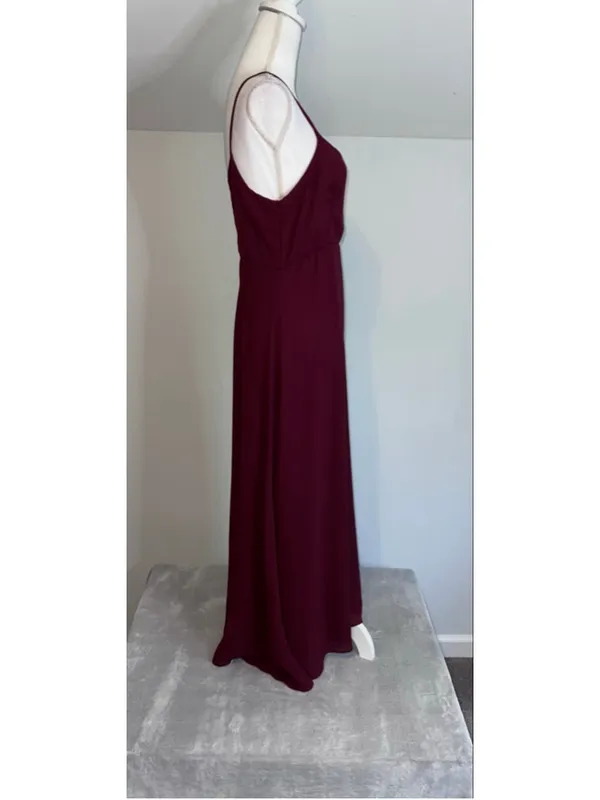 VTG Casual Burgundy Spaghetti Strap Maxi Dress M - Image 3