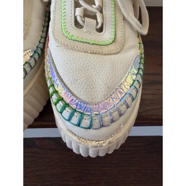 Dolce Vita Dolen Rainbow Stitch Iridescent White Sneaker Pride LGBTQ - Image 4