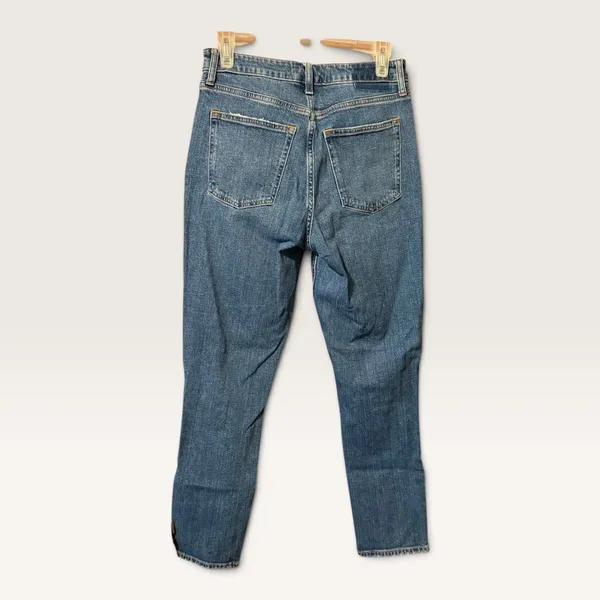 Abercrombie & Fitch Curve Love Skinny High Rise Jeans 28 6 Blue Distressed Knee - Image 3
