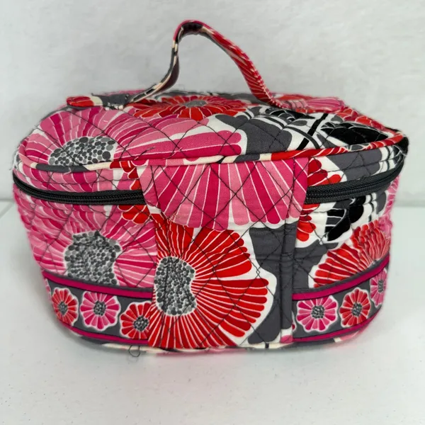 Vera Bradley OS Cosmetic Case Cherry Blossoms Floral Quilted Travel Vanity Bag - Image 4