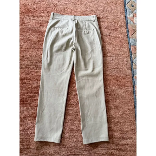 ZARA Beige Faux Leather Straight Pants Size US 2 EUR 34 - Image 6
