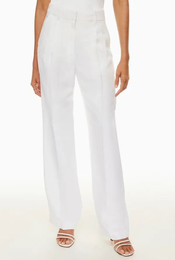 Aritzia White Linen Effortless Pants - Image 2