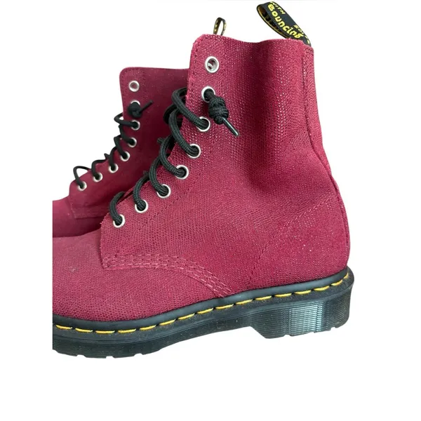 Dr Martens 1460 Pascal Combat Boots Red Cherry Glitter Womens Size 7 - Image 6