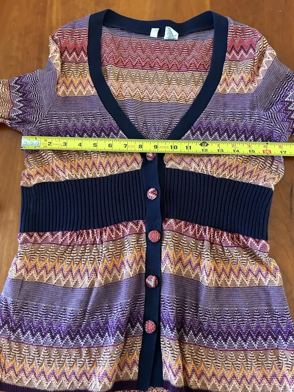 Moth Anthropologie Fiamma Chevron Striped Cardigan Sweater Size Small - Image 5