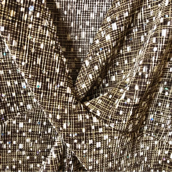 Ashley J Vintage V Neck Twist Knot Sleeveless Sequin Tank Top Brown‎ Xl - Image 4