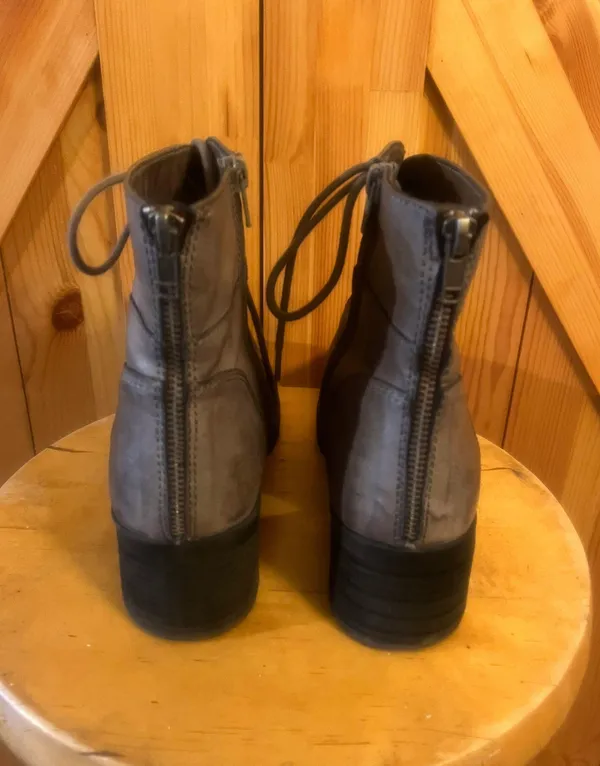 Maurice's Gray Brenda Lace Up Combat Boots Size 8.5 - Image 4