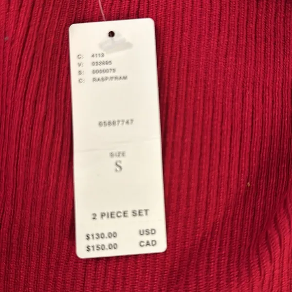 Maeve Anthropologie 2 piece set small halter shrug raspberry red $130 nwt - Image 8