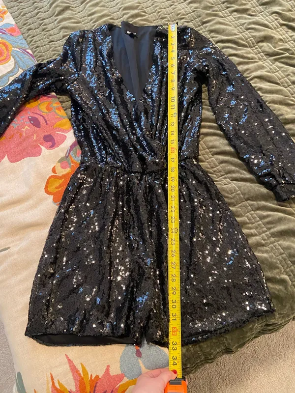 Hancy Sequin Romper Black Size L - Image 5
