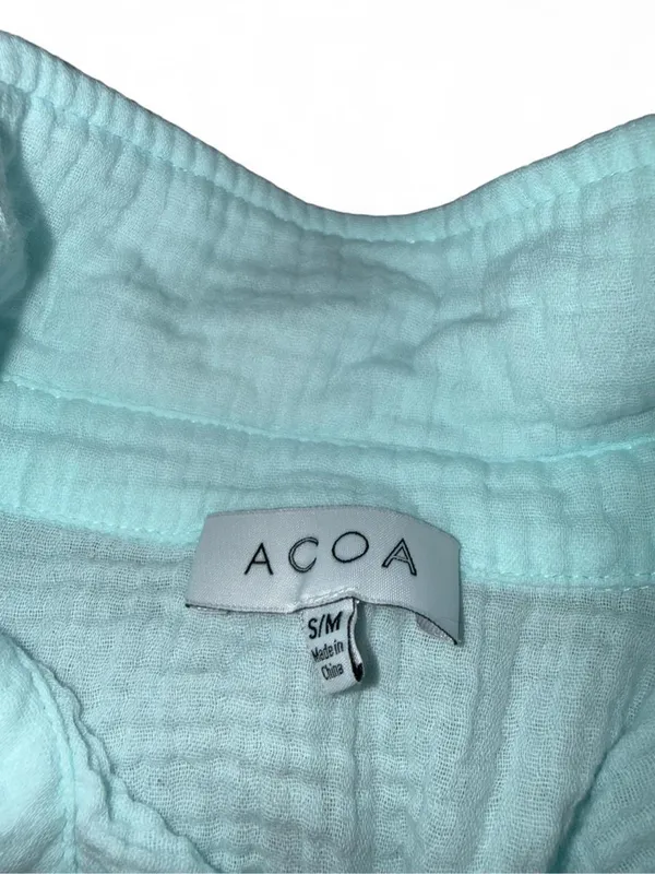 ACOA Oversized Gauze Boyfriend Shirt Blue - Image 5
