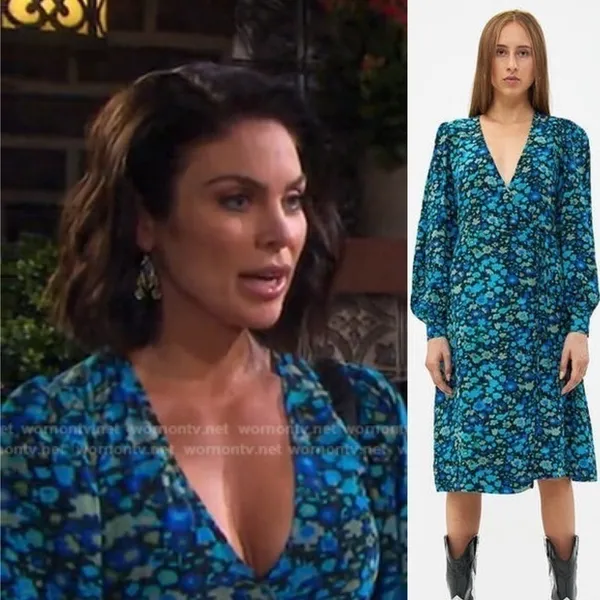 GANNI Azure Blue‎ Wrap Dress 34 - Image 15