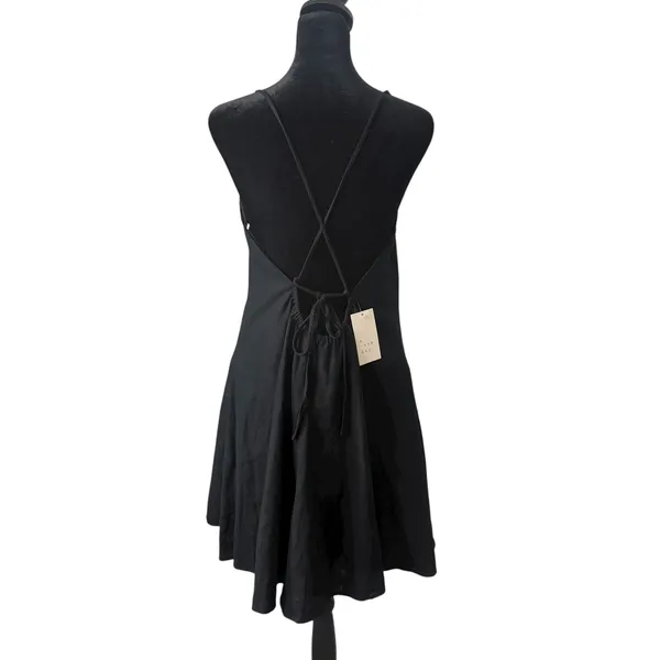 Coquette‎ Balletcore Strappy Backless Skater Mini Dress Womens M Black NEW - Image 4