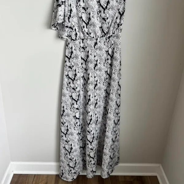 Primp Boutique NWT Snakeskin Print One Shoulder Maxi Dress Python Size L - Image 2