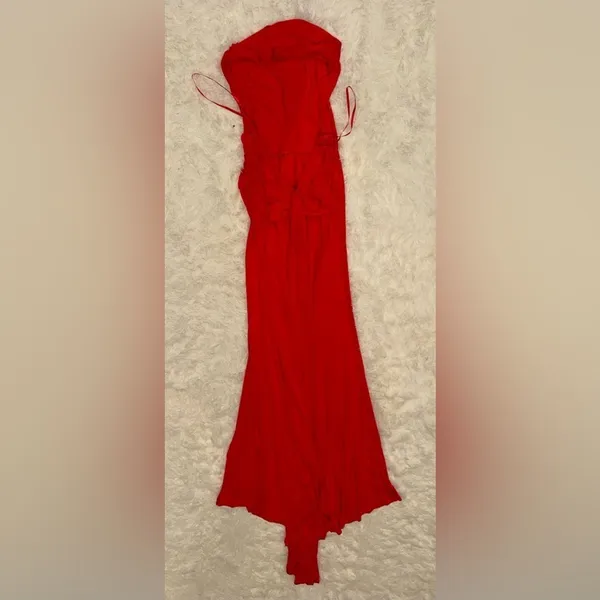 NWOT Staud Julius halter thigh slit red rose Maxi Dress sz S - Image 7